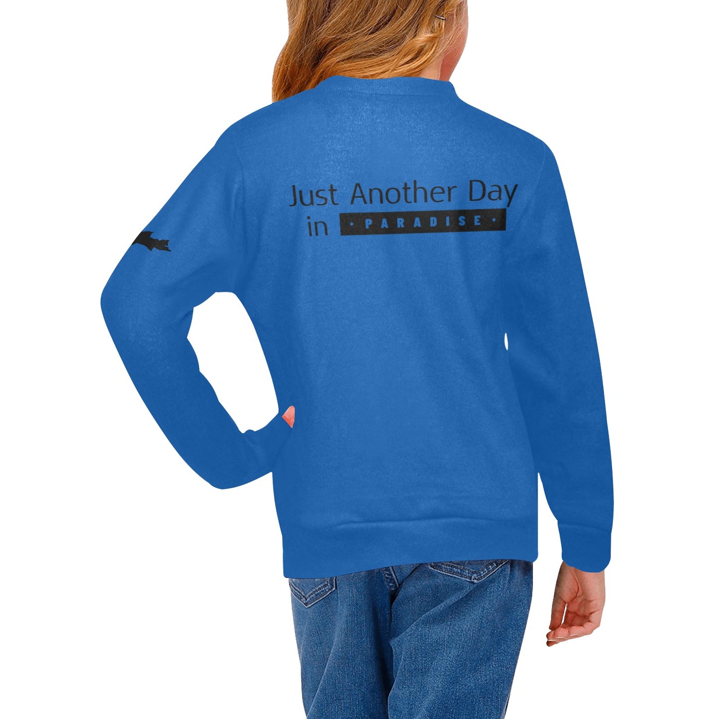 Girls' All Over Print Crew Neck Sweater(H49)