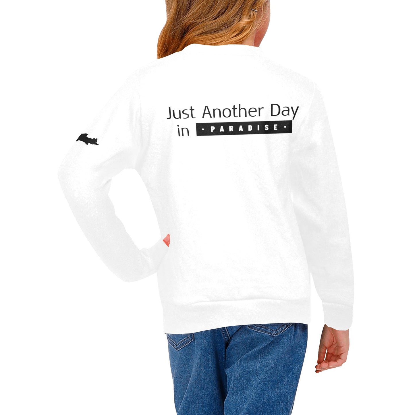 Girls' All Over Print Crew Neck Sweater(H49)