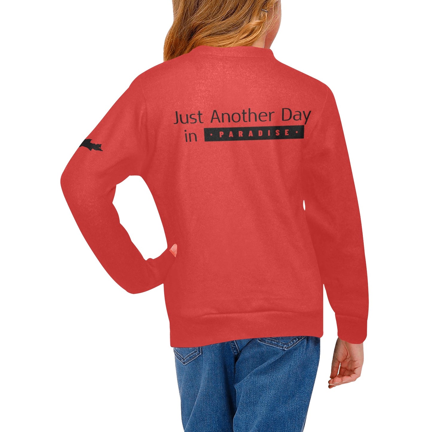 Girls' All Over Print Crew Neck Sweater(H49)