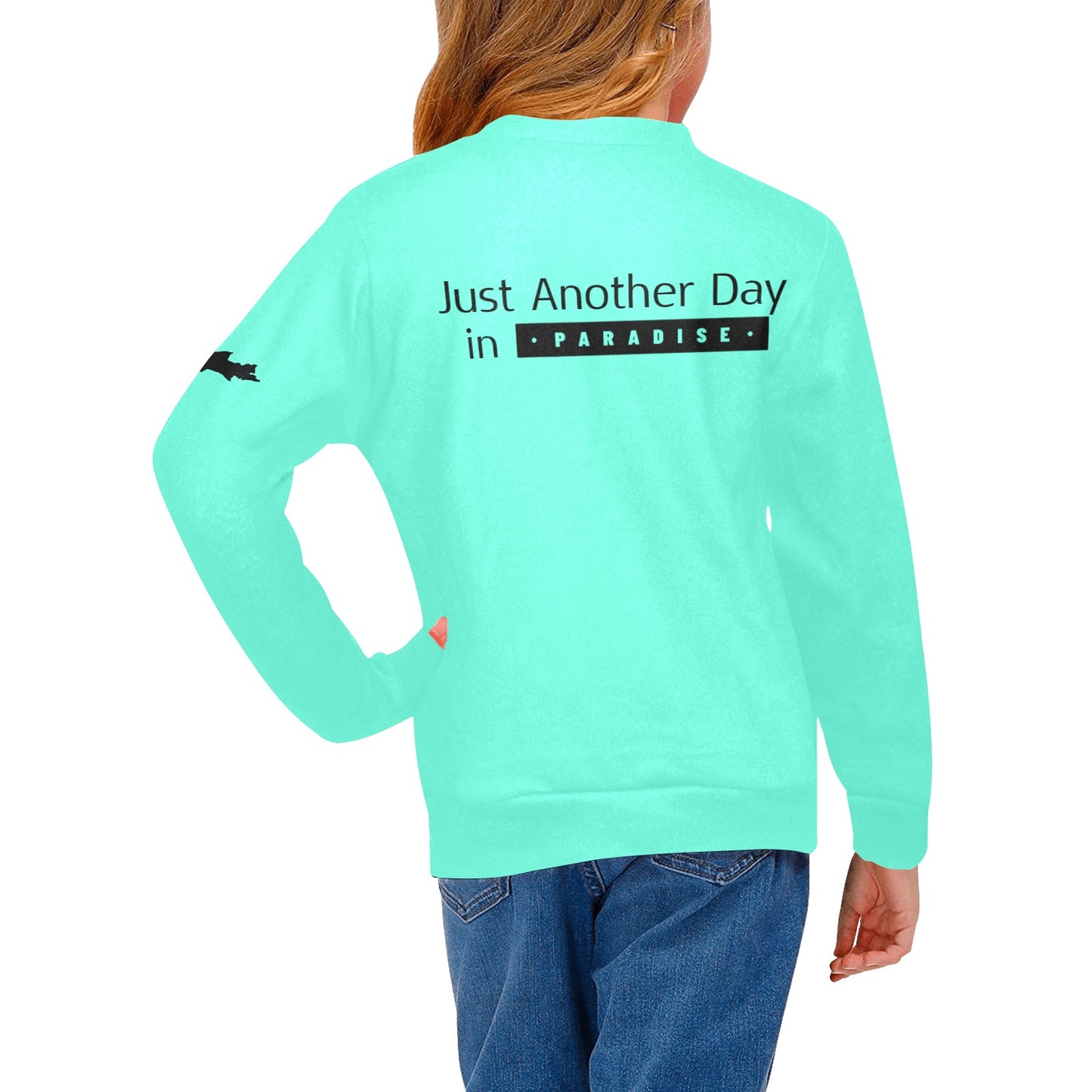 Girls' All Over Print Crew Neck Sweater(H49)