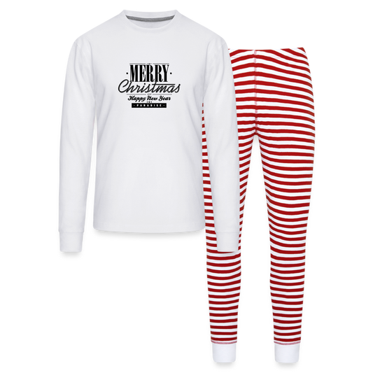 Unisex Pajama Set - white/red stripe