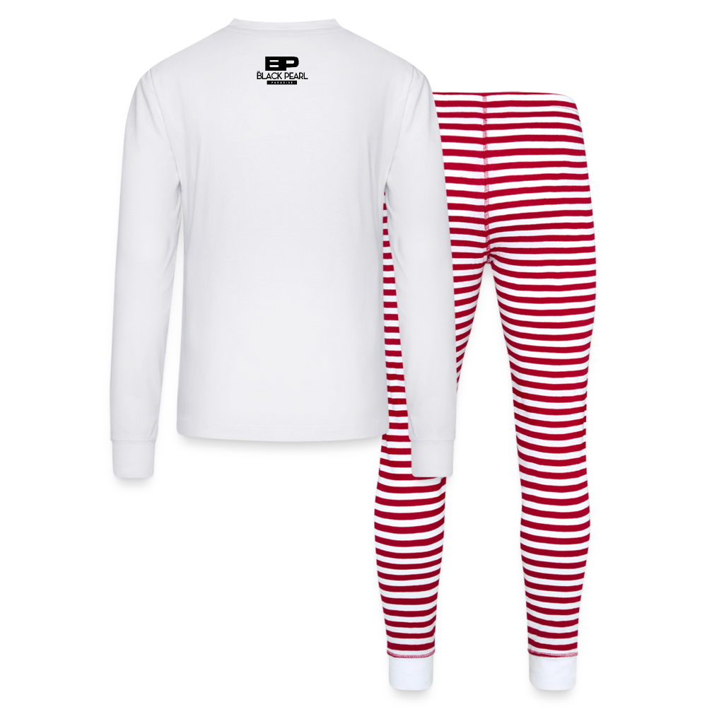 Unisex Pajama Set - white/red stripe