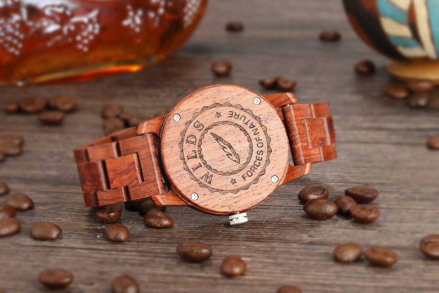 Men's Handcrafted Engraving Kosso Wood Watch - Best Gift Idea!