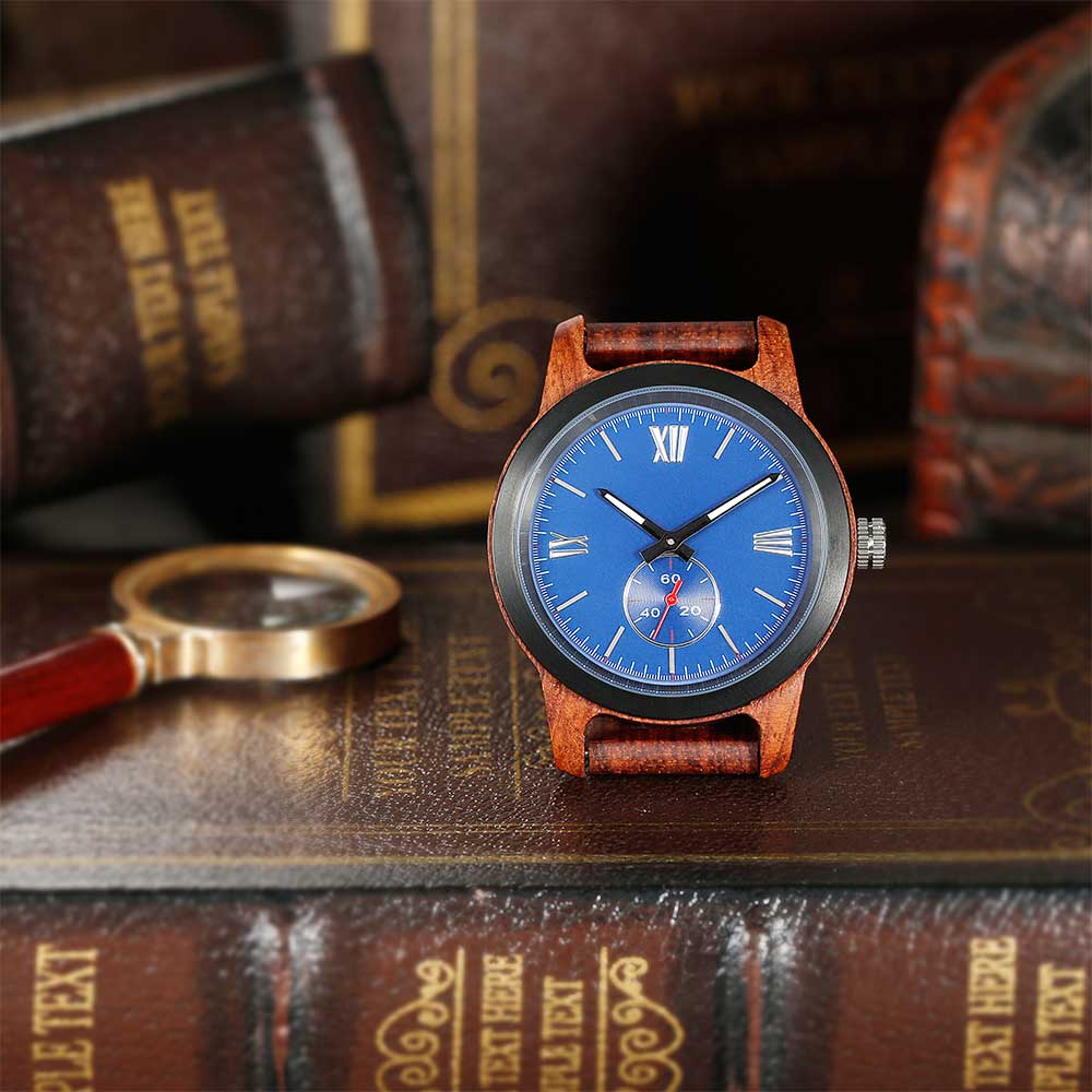 Men's Handcrafted Engraving Kosso Wood Watch - Best Gift Idea!